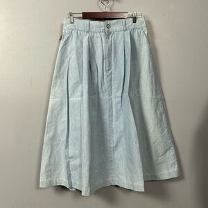 Orvis vintage denim skater skirt midi length pocket size P 14 - M